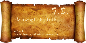 Tószegi Dominik névjegykártya