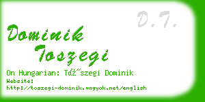 dominik toszegi business card